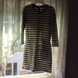 Grey and white striped dress